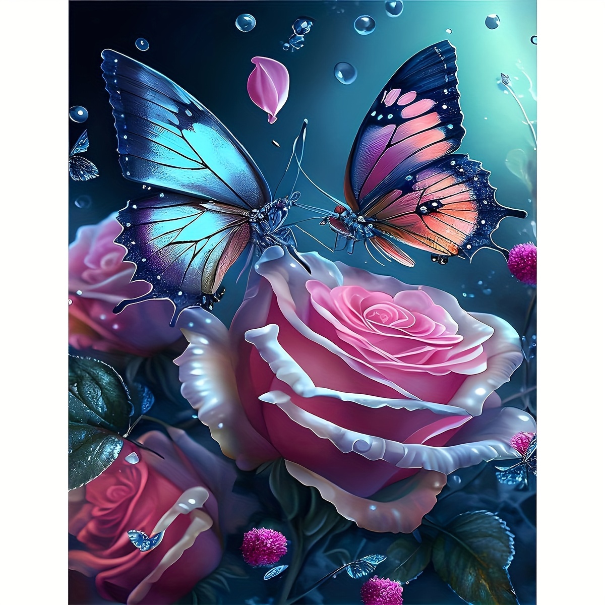 DIY diamond painting art, 5D Beautiful colorful butterfly diamond