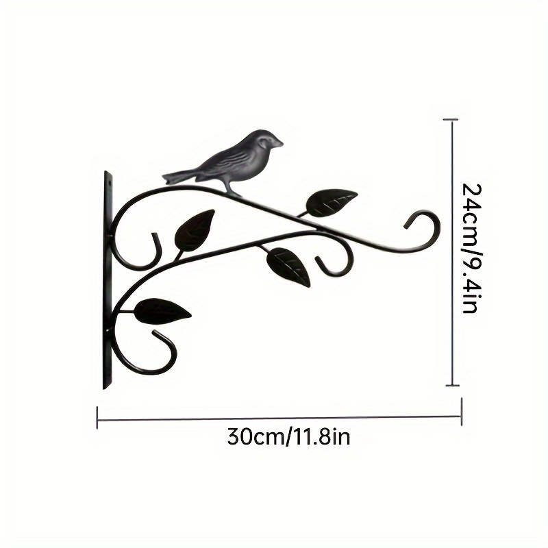 Black Plant Hanger Outdoor: 12-Inch Plant Hooks For Wall Indoor