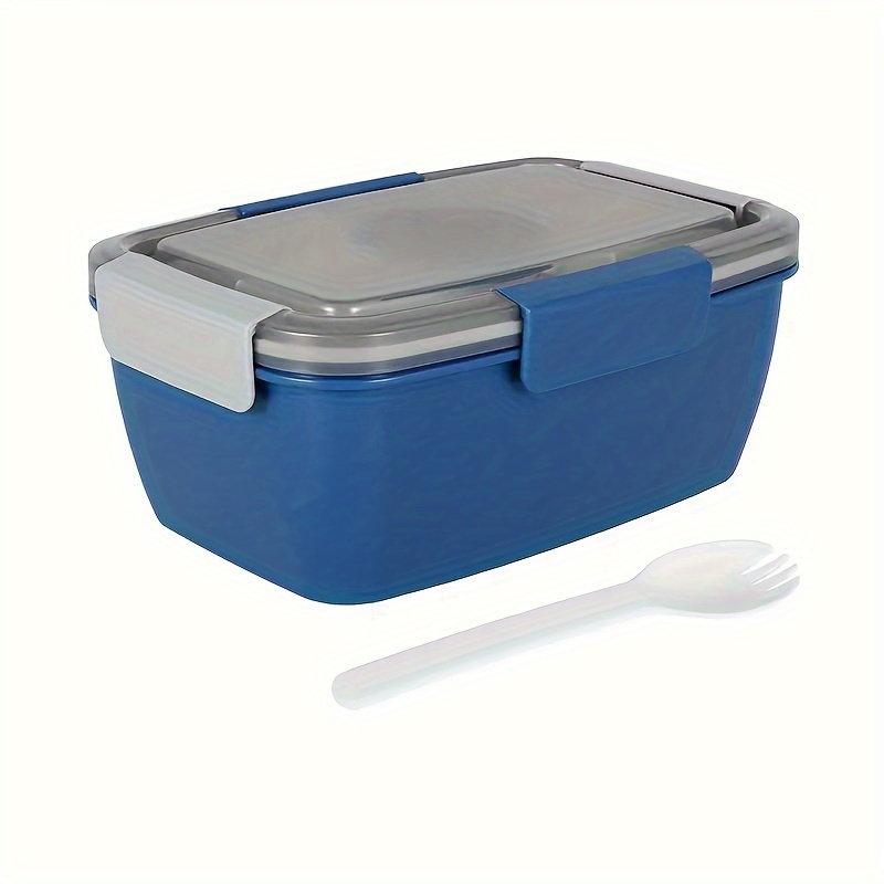 Salad Lunch Container 2L Large Capacity BPA Free Salad Lunch Box with 4 Compartments Tray Leak-Proof Portable Salad Bowl with Fork for School Office