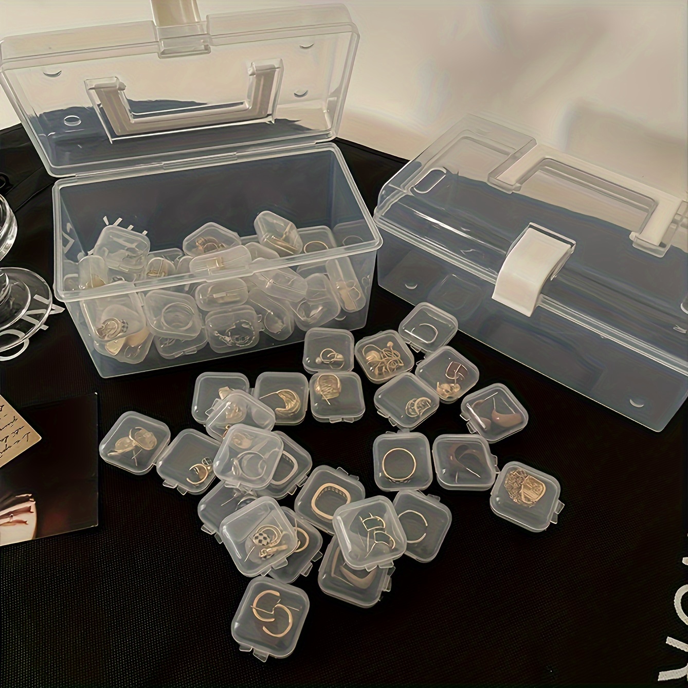 10Pcs Clear Jewelry Box, Mini Clear Jewelry Storage Box