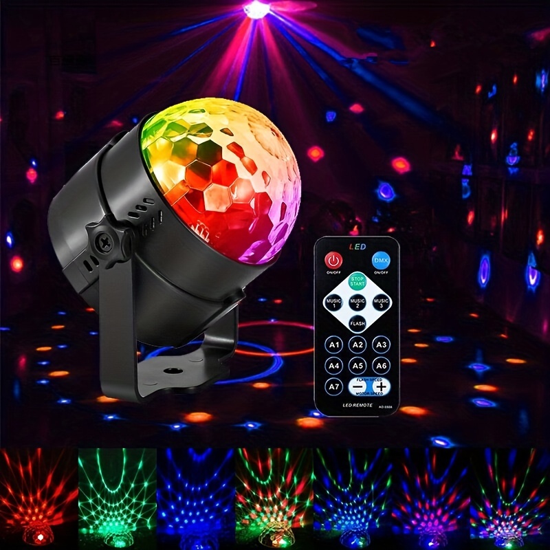 Boule de lumières disco, à LED 9 couleurs rotatives, lecture MP3