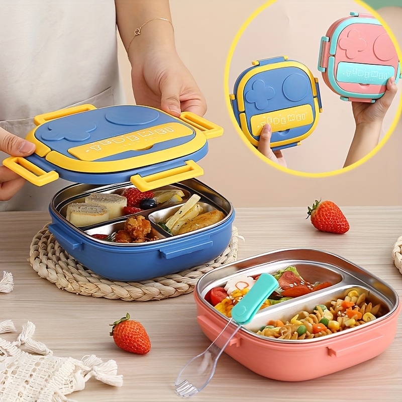 Lunch Box, Bento Box For Kids/adults And Tableware, Lunch Box And 3  Compartment Lunch Boxes Microwave/dishwasher Safe, Picnic, School, Work  Waterproof