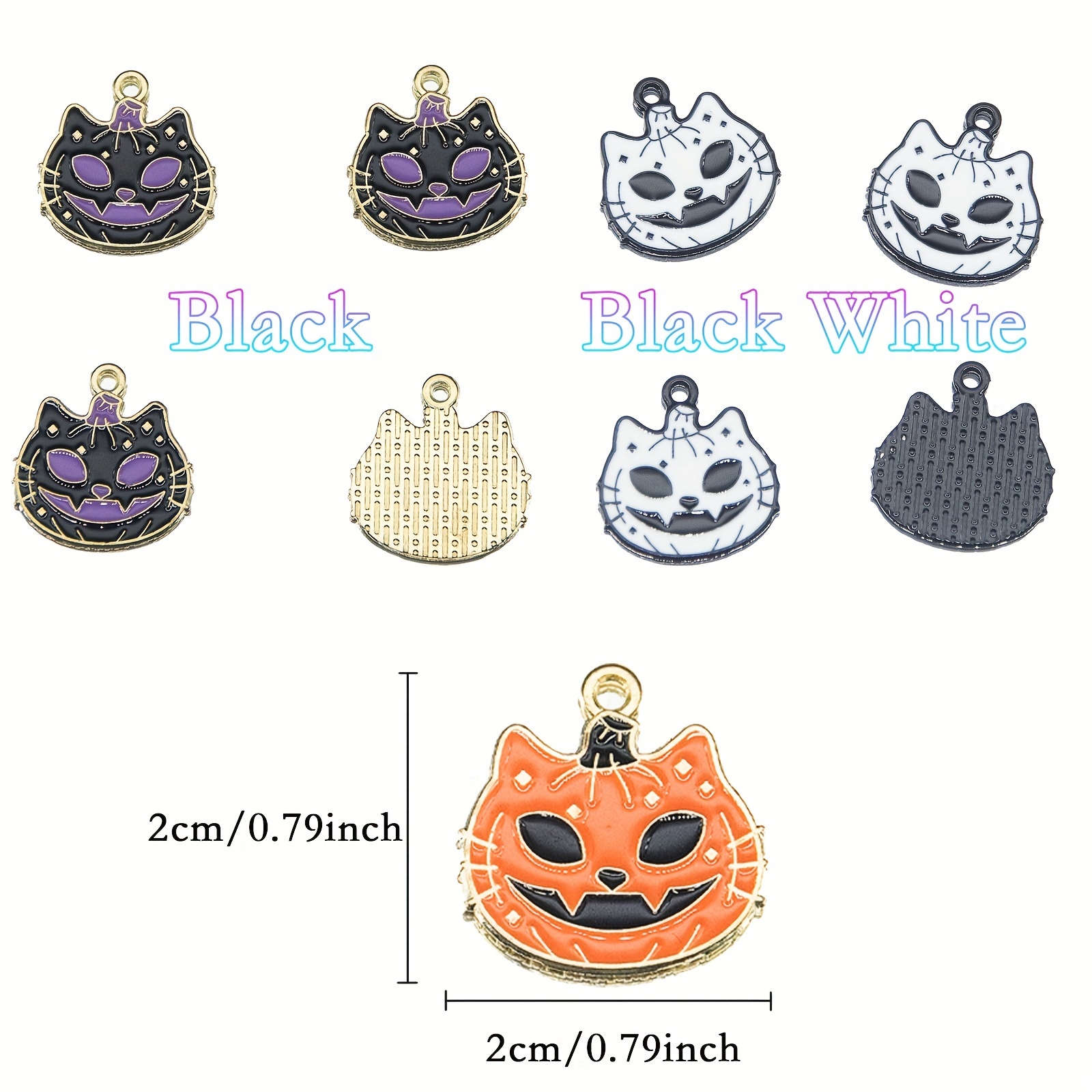 10pcs Cute Halloween Cat Charms DIY Jewelry Making Animal Charms Pendants  For Necklace Earrings Accessories