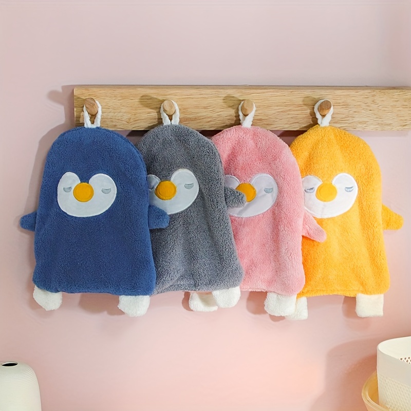 Cute Fish Pattern Hanging Towel Wiping Hands Coral Fleece - Temu