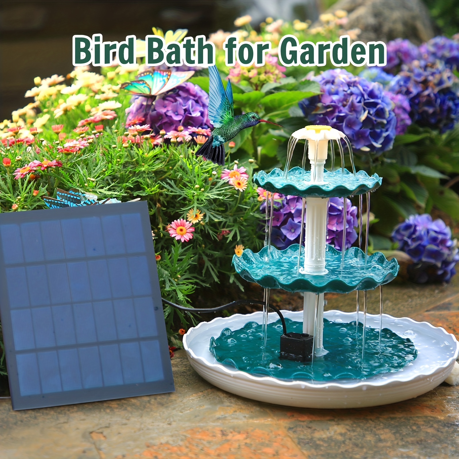 1 Pieza De Baño Para Pájaros De 3 Niveles Con Bomba Solar De 7 W, Fuente  Solar DIY Desmontable Y Adecuada Para Baño De Pájaros, Decoración De Jardín  B