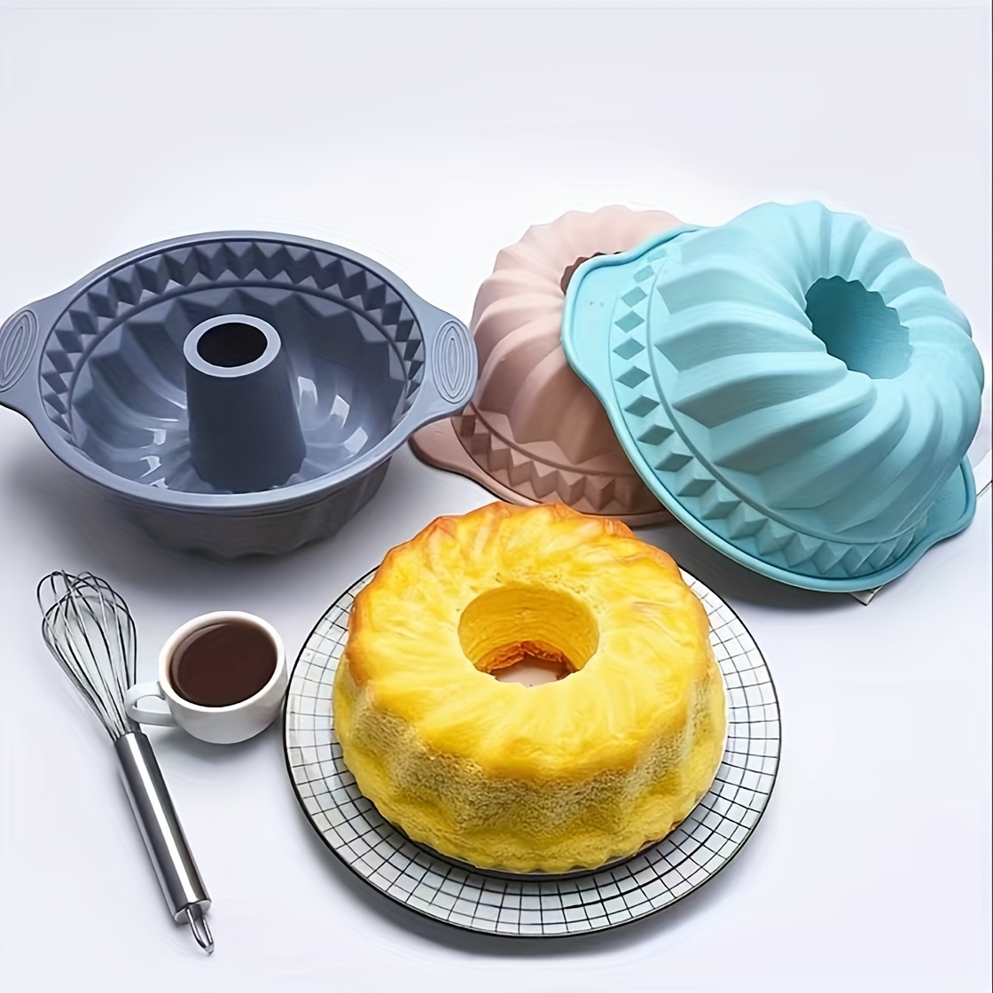 Big Bundt Cake Pan Silicone Mold for Baking Desserts Form Silikon Bread  Baking Accessories Oven Baking Trays Sugarcraft Tools