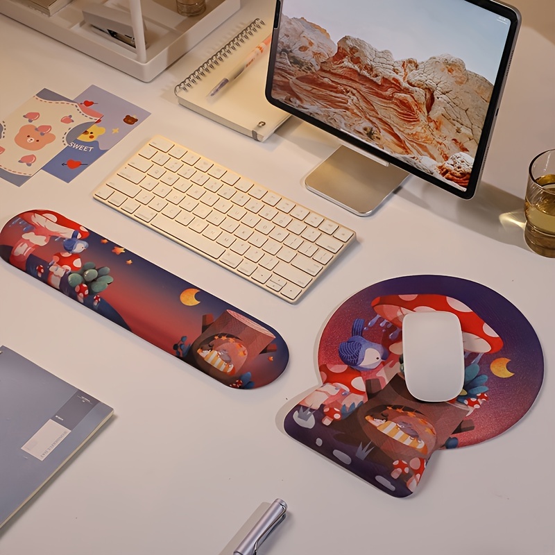 Good Looking Mushroom Silicone Mouse Pad Memory Foam Keyboard Hand Pad