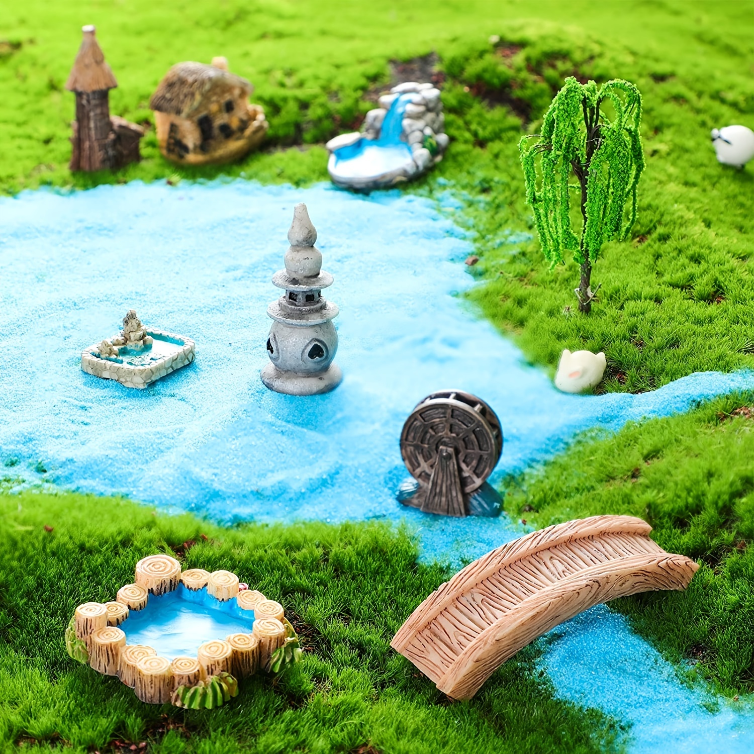 Fairy Garden Accessories Miniature Garden Bridge, Figurines Mini Lighthouse Water Well Bridge, Figurines Pond Lawn Garden Ornament, Figurines For Diy Craft Garden Decor - Temu