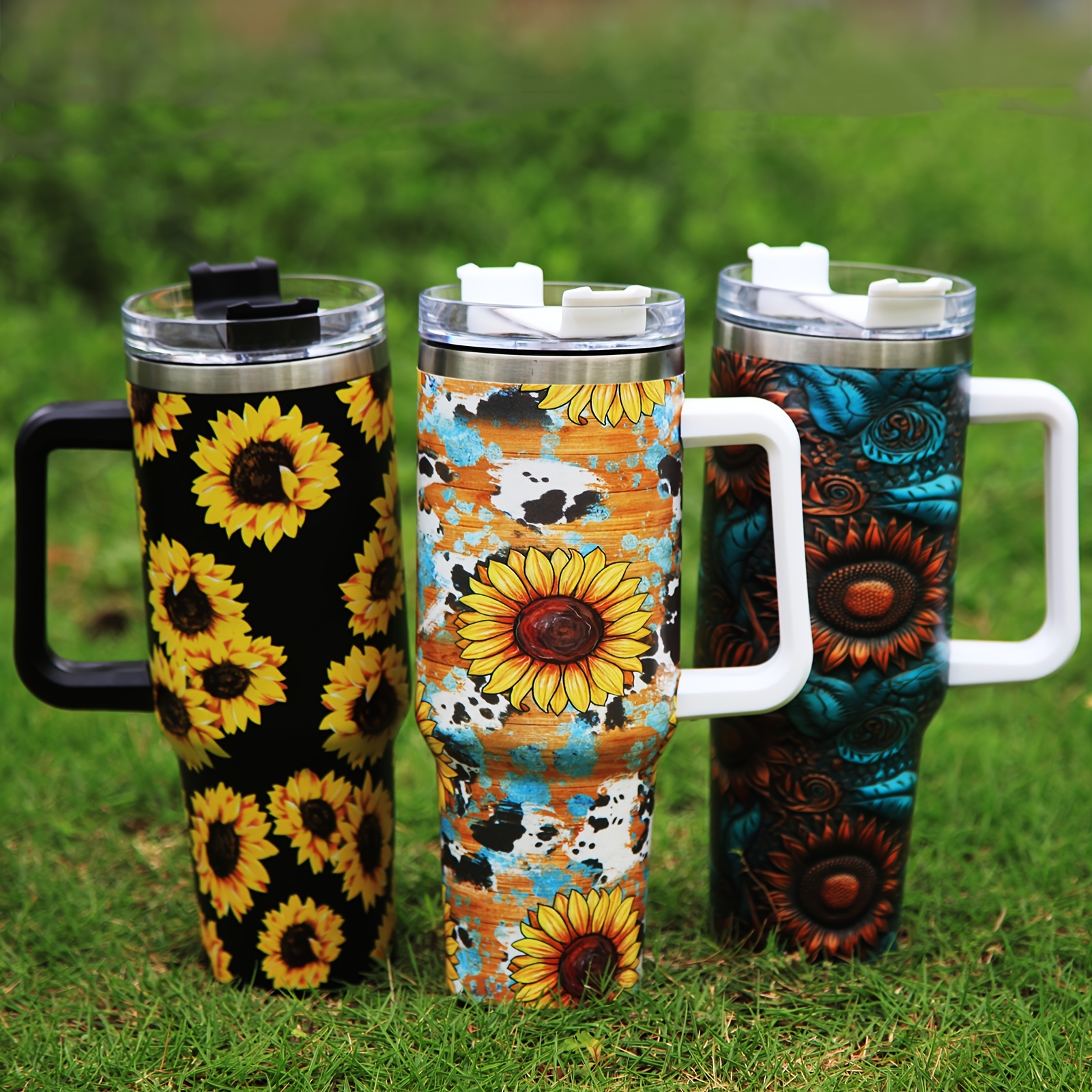 Sunflower Tumbler With Lid And Straw, Stainless Steel Insulated Water  Bottle With Handle, Portable Drinking Cups, For Car, Home, Office, Summer  Drinkware, Travel Accessories, Birthday Gifts, Christmas Gifts, Halloween  Gifts - Temu