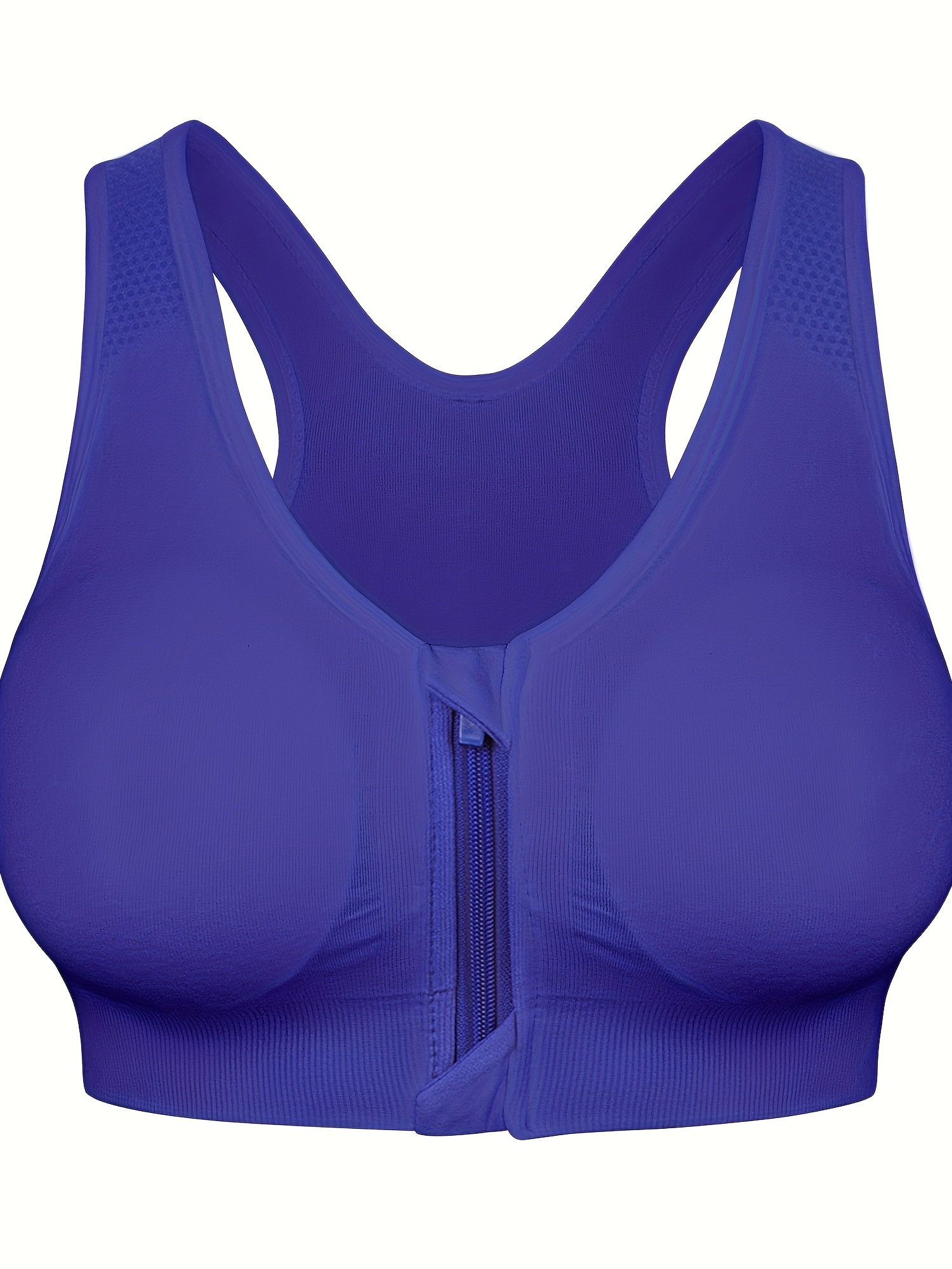 2pcs Women's Zip Front Sports Bra Wireless Post-Surgery Bra Active Yoga  Sports Bras(grey+purple)