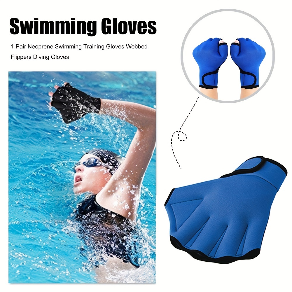 Nylon Fabric Swimming Gloves Webbed Gloves Aquatic Fitness - Temu