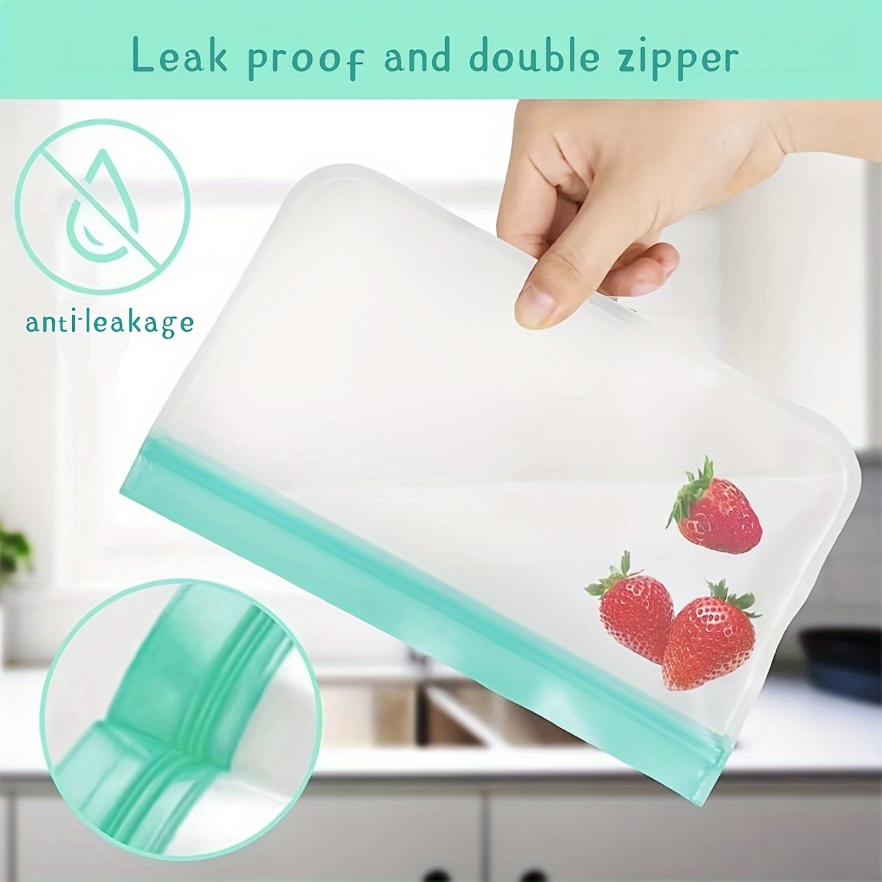 24 Pack Reusable Food Storage Bags - Non Plastic & Silicone Gallon Freezer  Bags Sandwich Snack Resealable Lunch Bags Extra Thick Leakproof for