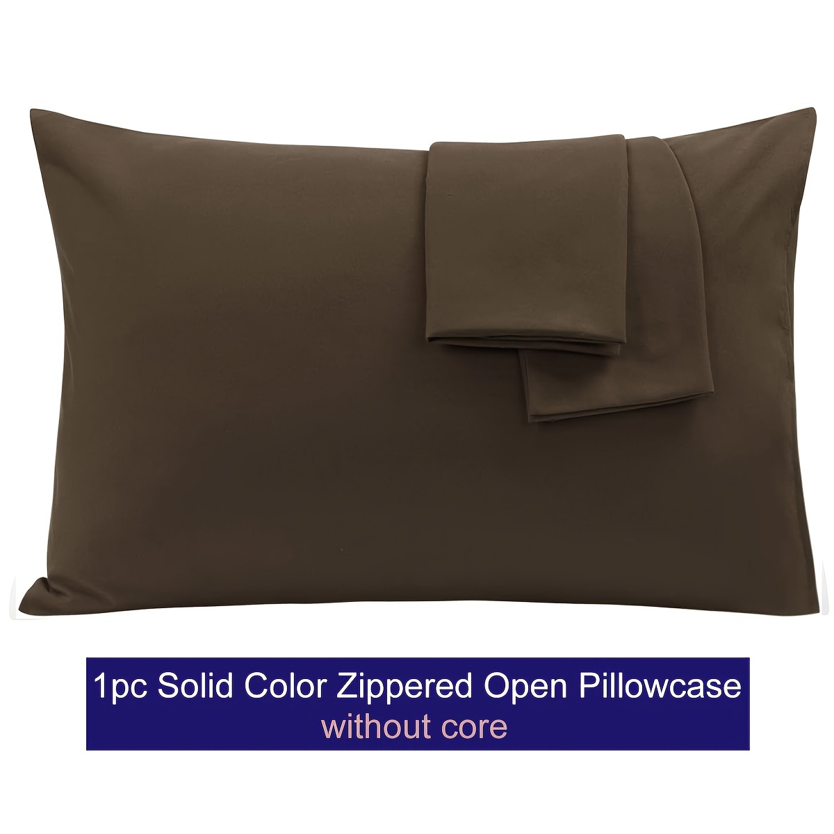 soft breathable microfiber pillowcase with zipper closure solid color multiple sizes   details 10