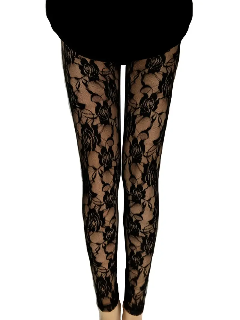 Lady Camouflage See Through Mesh Leggings Skinny Pants Stretchy