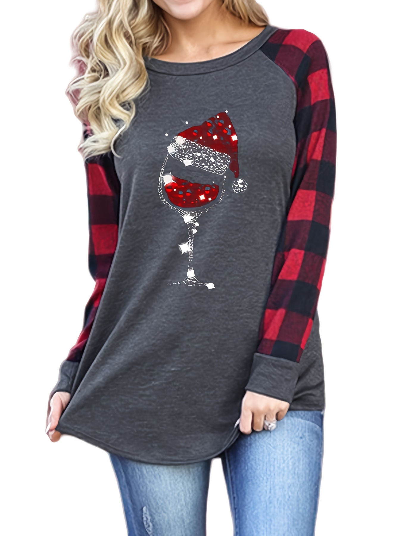 Casual Soft Christmas Print Lounge Wear Long Sleeve Tops - Temu Canada