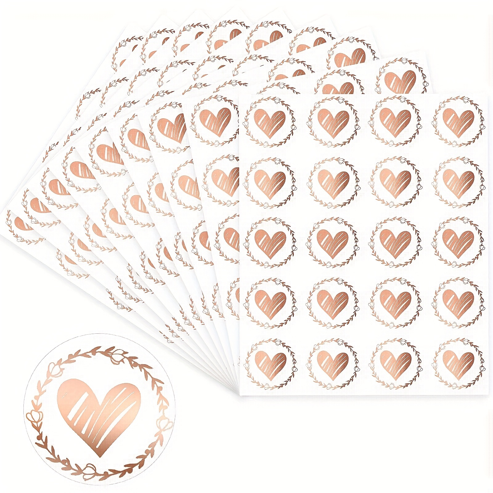 Silver Double Heart Stickers for Wedding Announcements Seal Stickers,  Anniversary Envelopes Seals, Love Events, 1 Inch, 60 or 100 Stickers 