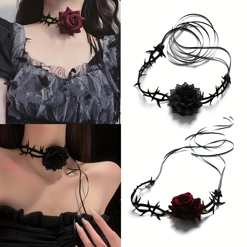 Gothic Classic Charm Fashion White Collar Women Lace Collar Party Handmade  Velvet Lace Vintage Choker Necklace For Women Collar