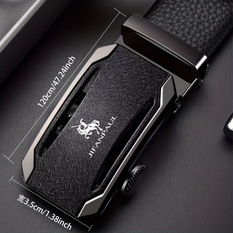 Men's Pu Leather Automatic Buckle Belt (without Gift Box) - Temu