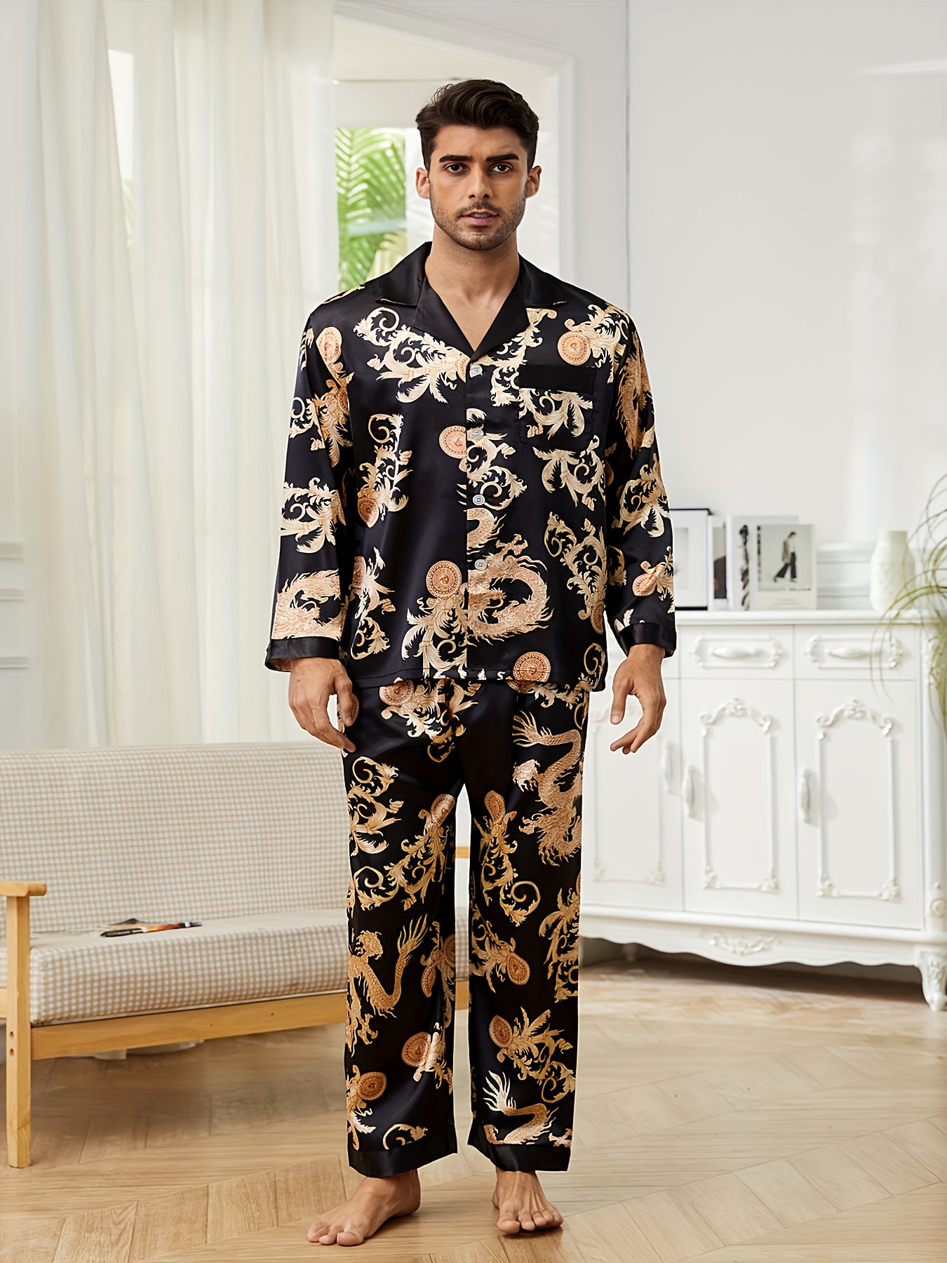 Mens best sale floral pajamas