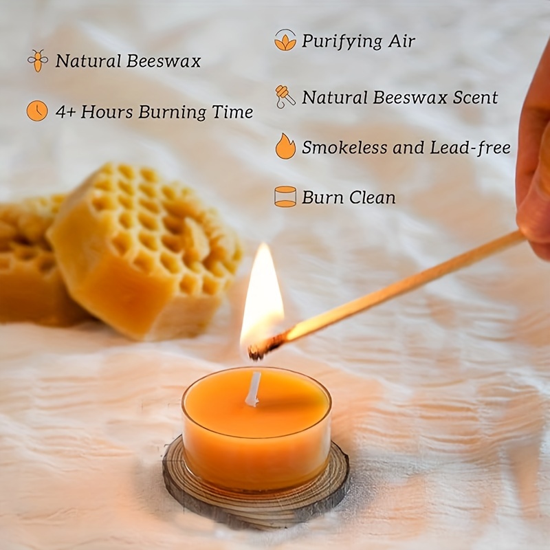 Natural Beeswax Tealight Candles Handmade Decorative - Temu