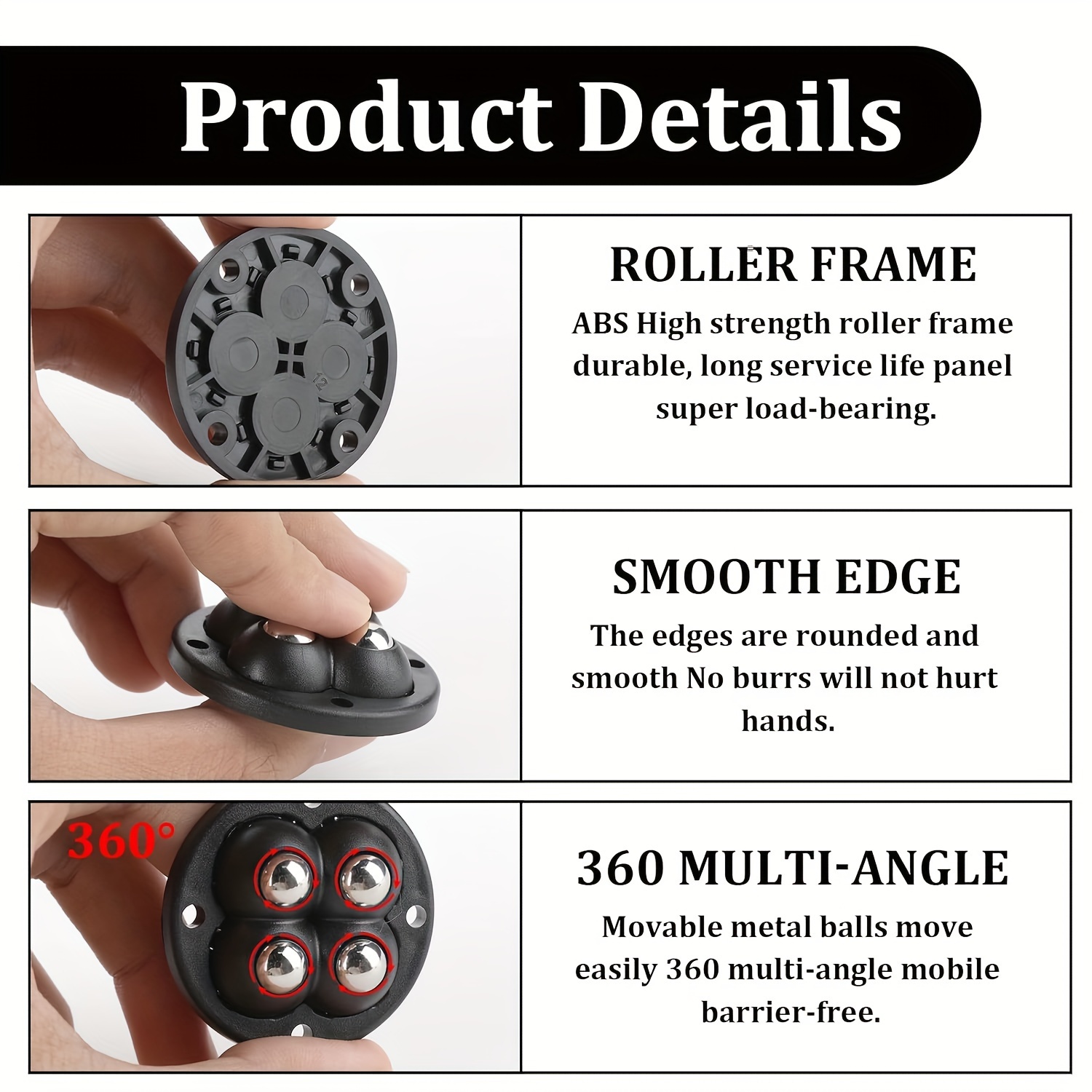 8pcs Roulettes De Meubles Petites, Roulettes De Meubles Pivotantes À 360°  Auto-adhésives Mini-roulettes