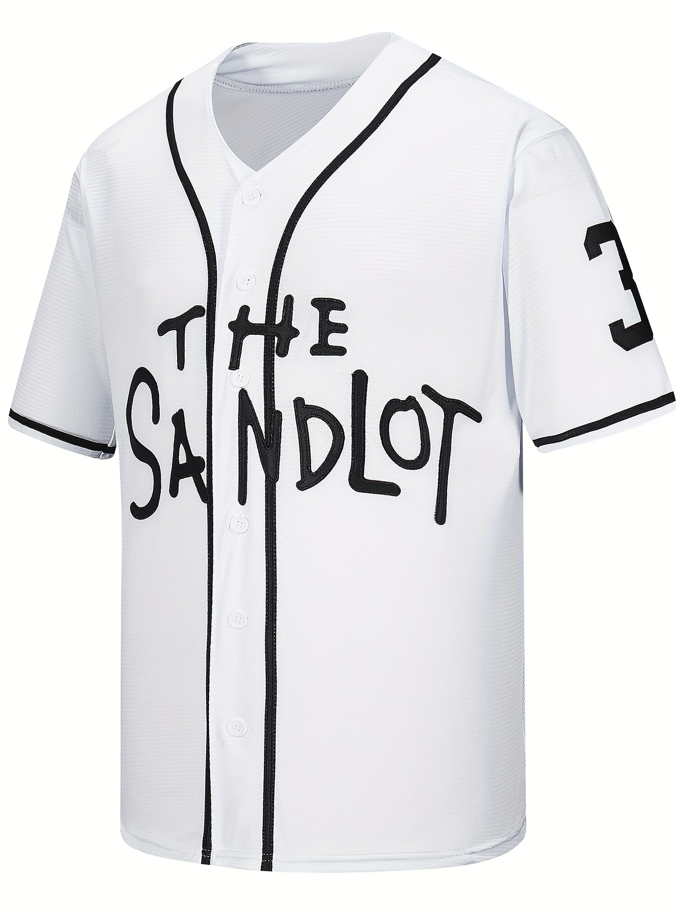 Men's Solid Color Classic Design Baseball Jersey, The Sandlot Print Retro  Baseball Shirt, Slightly Stretch Breathable Sports Uniform For Training  Competition Party - Temu