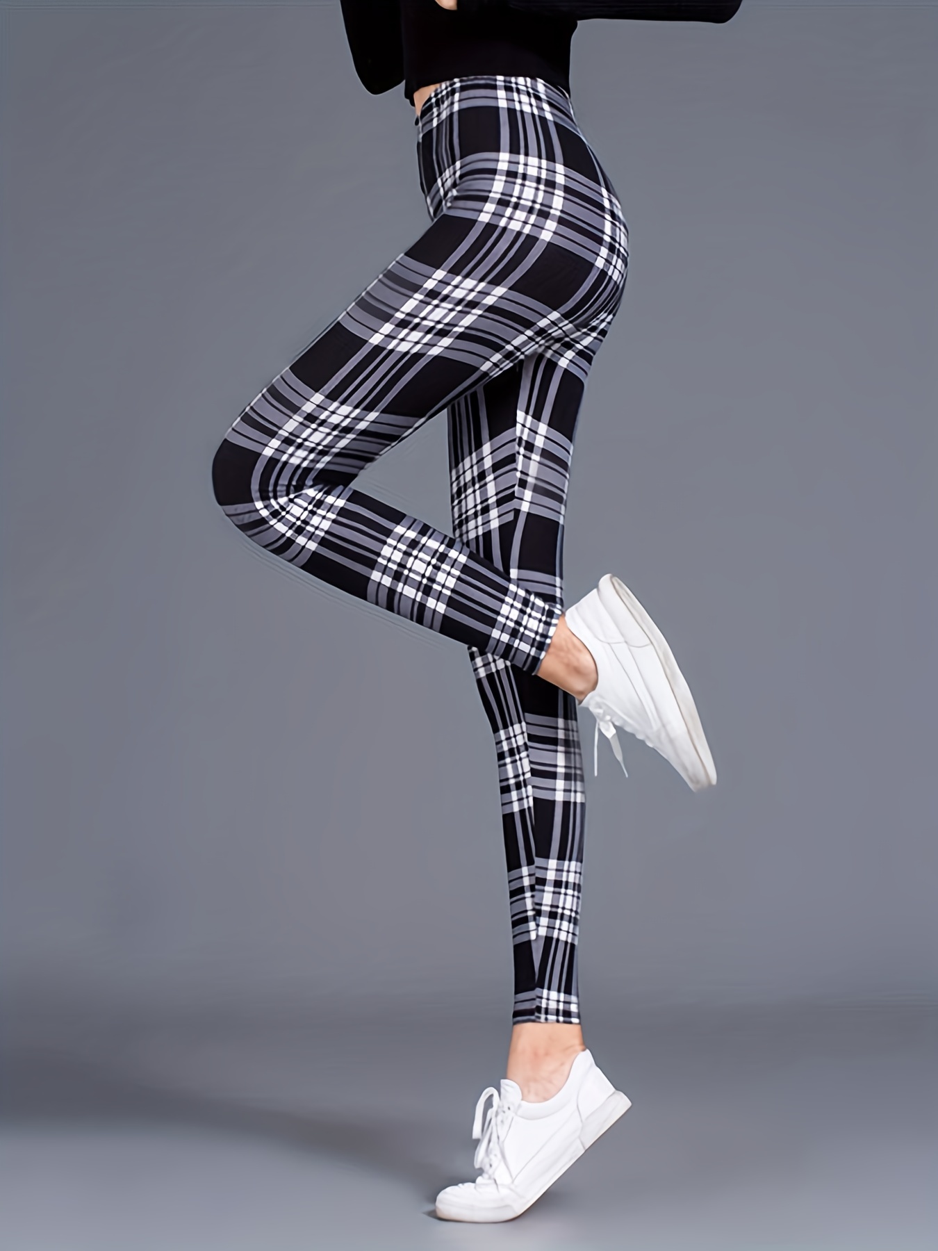Women's Plaid Pants, Stretch Dressy Leggings - Comfortable and Stylish  Jeggings