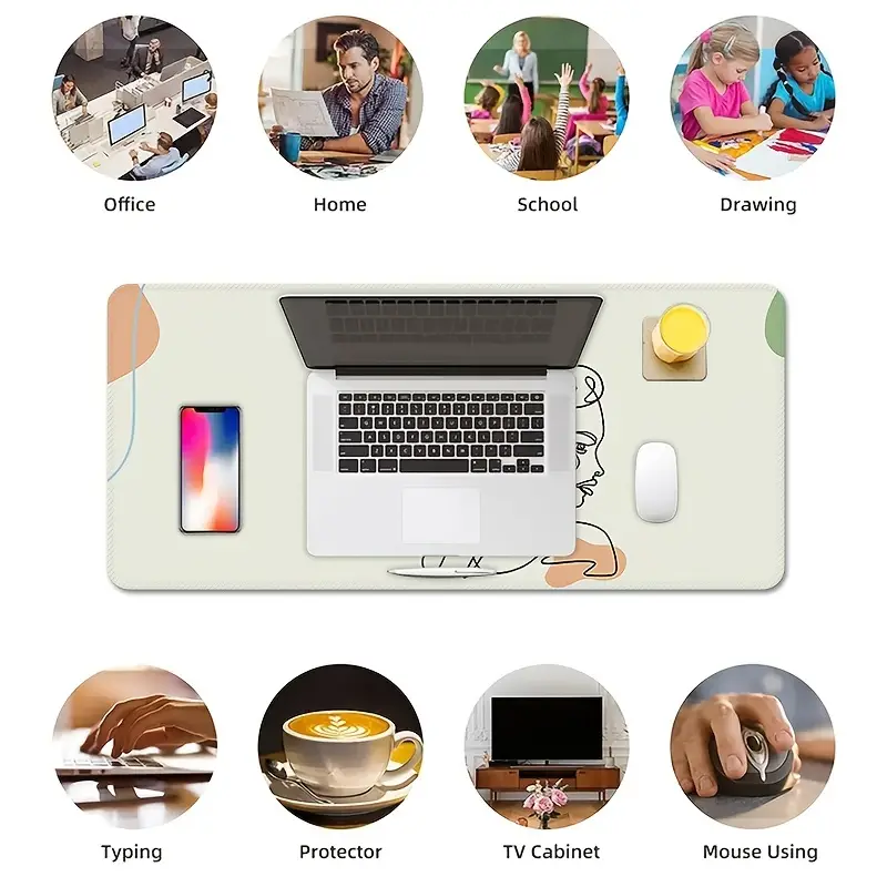 1pc Mousepad With Sketch Graphic Extra Large For Office Desk Pad Laptop Pad  Keyboard Pad Desk Desk Desk Pad Game Desk Pad Simple - Electronics - Temu