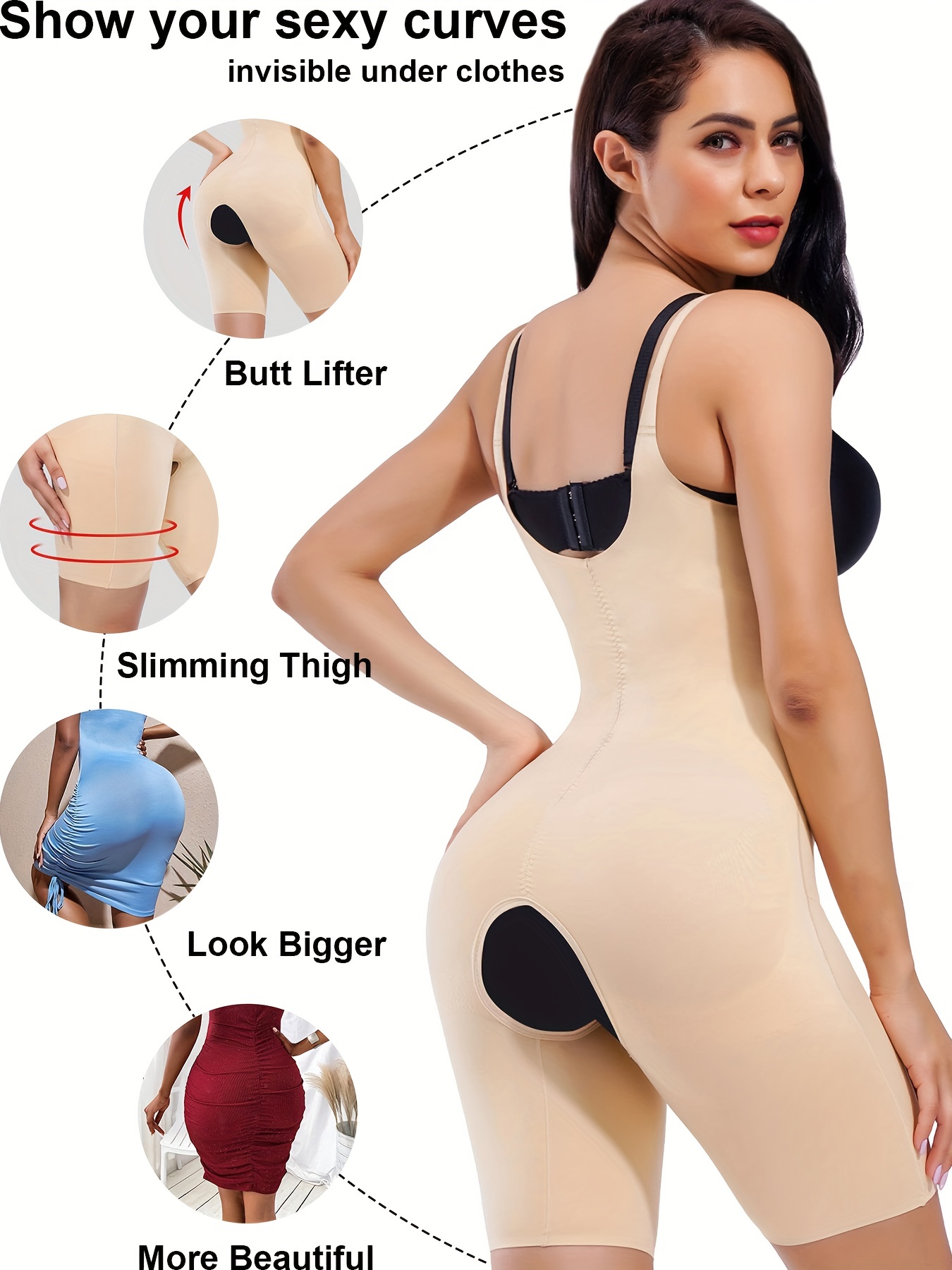 Leonisa Body Shaper Short for Women with Tummy Control and Butt Lift  Shapewear Beige : : Fashion