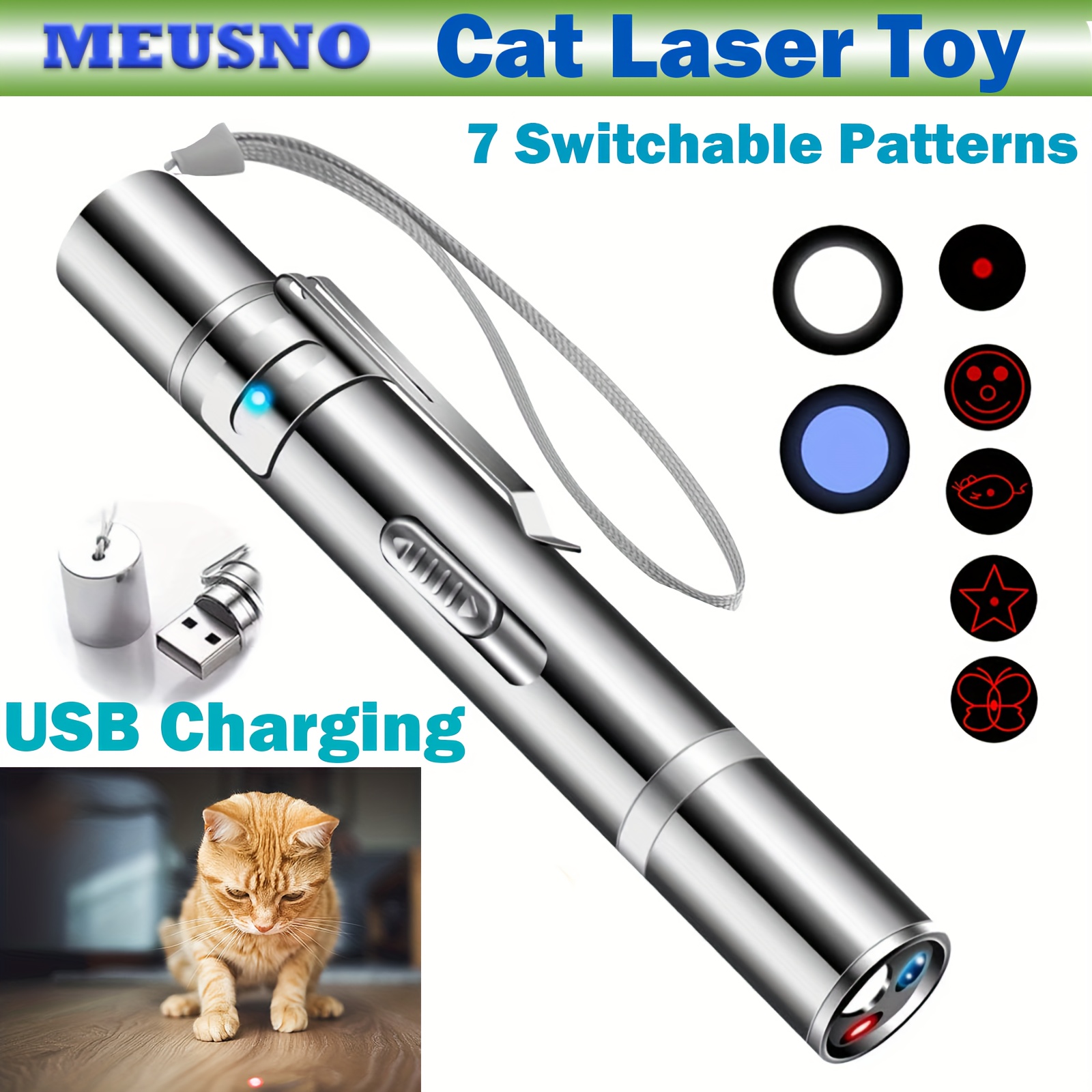 Acheter Jouet pour animaux de compagnie 2 en 1 pour chat, lumière Laser  rouge, stylo pointeur LED, lampe de poche blanche, torche d'entraînement  interactif, stylo pointeur Laser pour chat et chien
