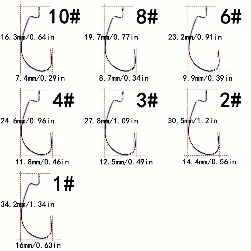 Curved Shank Hooks Bass Spanish Mackerel Ewg Fishing Hooks - Temu