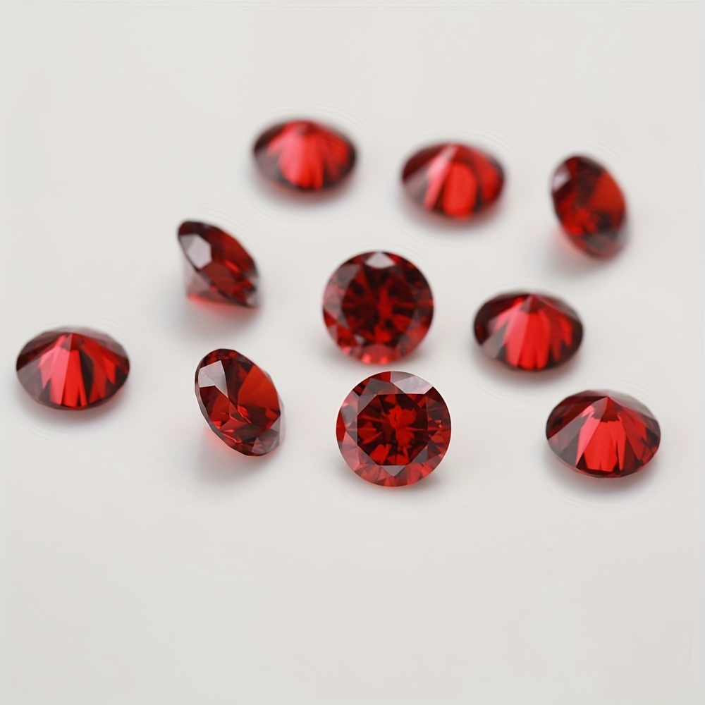 Machine Cut Heart Shape Garnet Cubic Zirconia Artificial - Temu