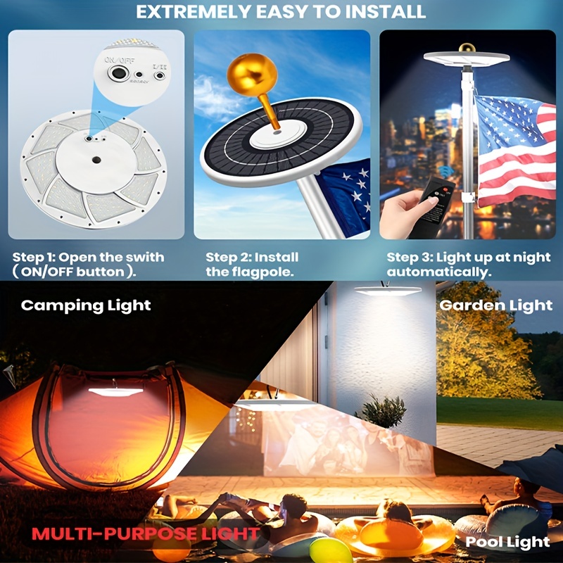 Flag pole lights on sale solar led