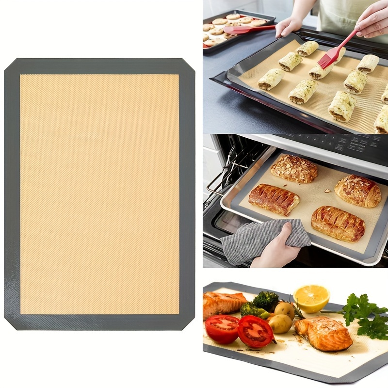 1PC Silicone Baking Mat with Scale, Reusable Nonstick Heat-resistant  Bakeware Mats for Oven, Kitchen Tools for Macron Cookie Pizza Cake Bread  Pastry, 16.53'' x 11.61