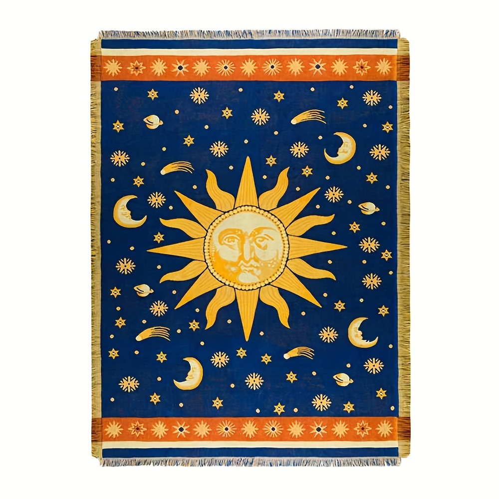 Celestial Moon Sun Throw Blanket Soft Stylish Sofa Cover - Temu