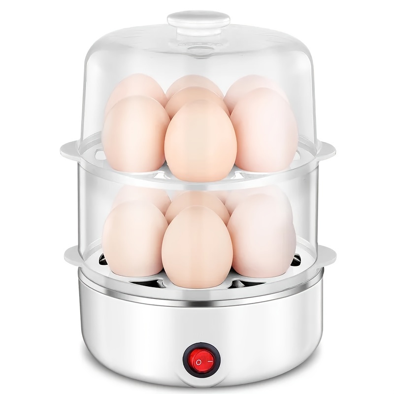 Electric Egg Cooker Poacher 7-Capacity BPA-Free Hard-Boiled Egg Maker w/ Auto-Off Measuring Cup for Hard Boiled Steamed Vegetables Seafood Dumplings