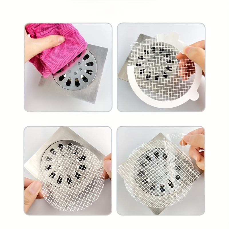 Drains Pcs Disposable Shower Drain Hair Catcher Mesh Stickers Anti