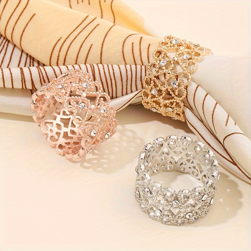 Hollow Out Round / Love Heart Etc Shape Scarf Buckle Inlaid - Temu