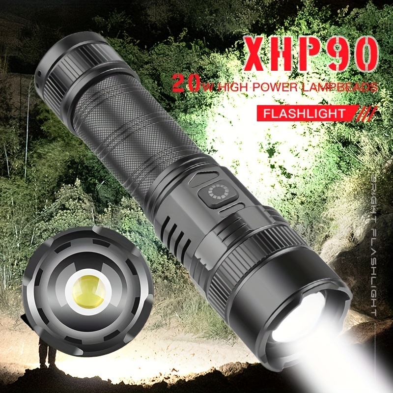 In LED Headlamp and Pack Batteries, 7000 Lumens XHP90 Super Bright Rechargeable Headlight Modes, Waterproof, High Lumens, Best for Camping H - 4
