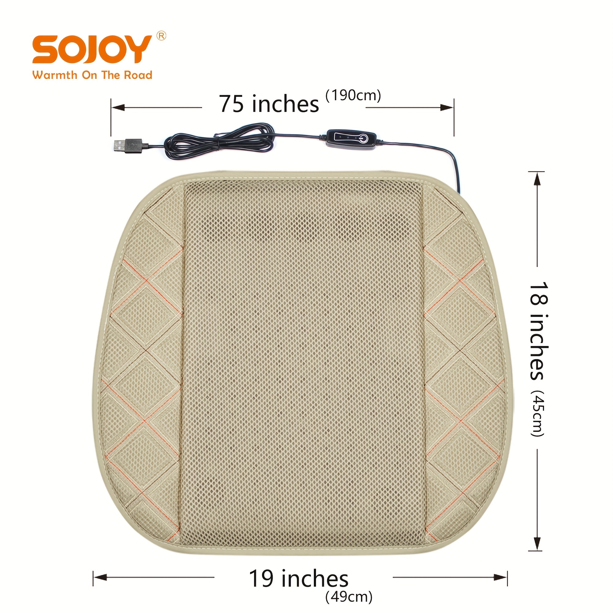 Ventilated Seat Cushion With USB Port,Breathable Cool Pad For Summer, Three  Speed Adjust, Suitable For All Car Seats,Home And Office Chairs 