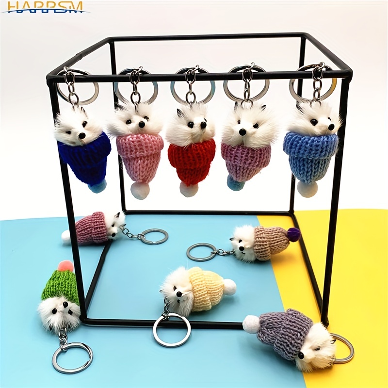 Furry Animal Keychain Real Mink Fur Lovely Fox Cute Gift Idea Bags PomPom  Charm