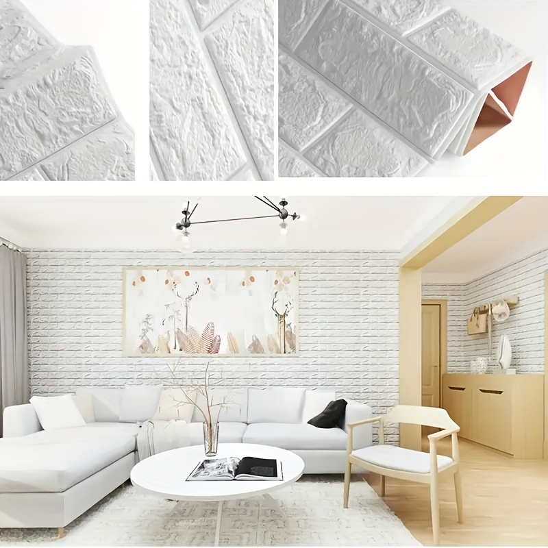 Diy 3d Foam Wall Sticker. Brick Wallpaper Soft Self Adhesive - Temu