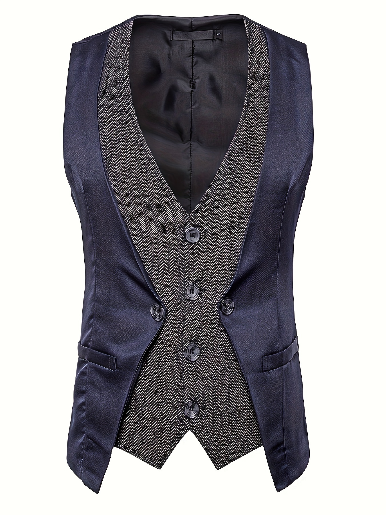 Mens Mixed Sleeveless Formal Dress Suit Vest Single Breasted Casual  Waistcoat