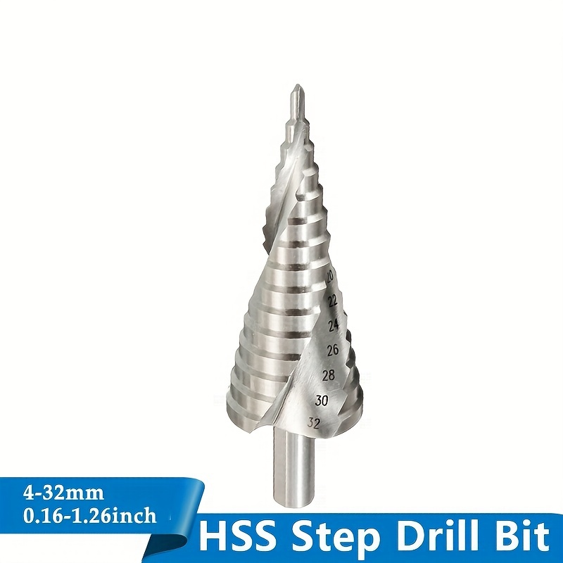Foret étagé conique en acier HSS pour trous de 4 mm à 32 mm