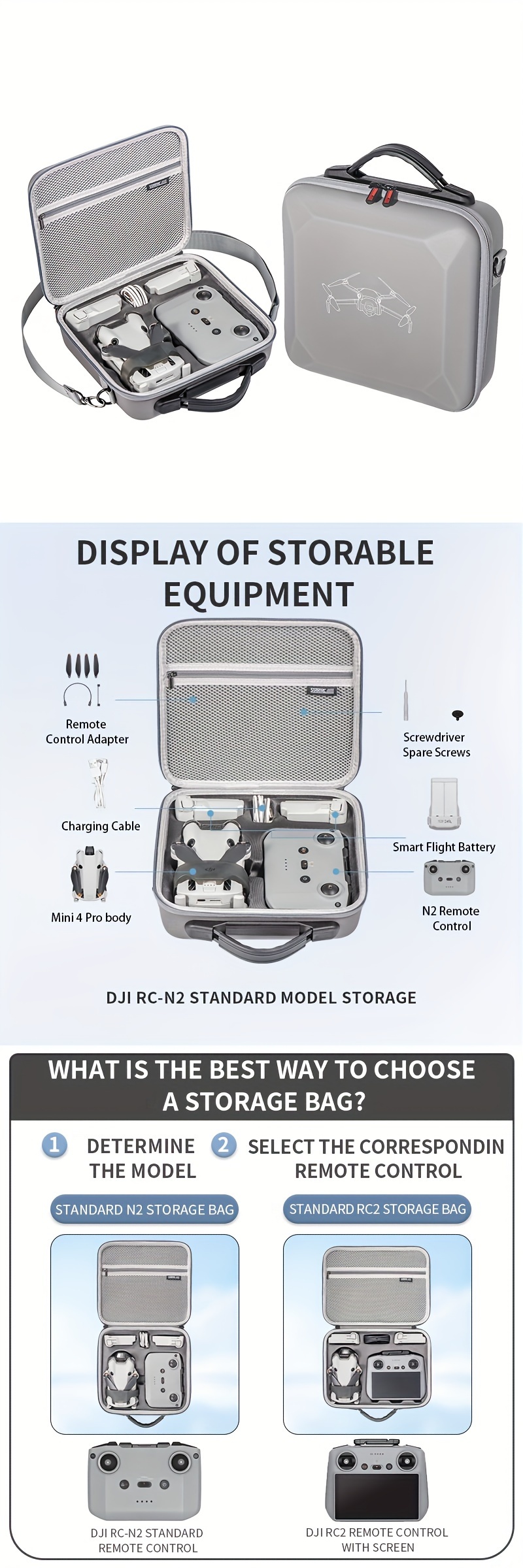 For Mini 4 Pro Storage Bag Remote Control Portable Shoulder - Temu