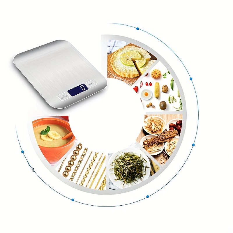 Smart Kitchen Scale - Digital Weighing Balance For Cooking And Baking -  Stainless Steel Design - 2x Aaa Batteries Included - Temu