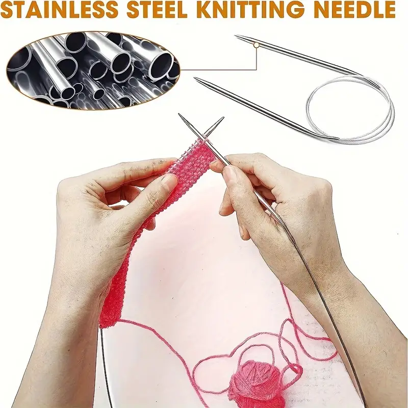 Metal Knitting Needles Set Stainless Steel Circular Weaving Tools For  Professional Use For General Purpose Durability - Temu United Arab Emirates