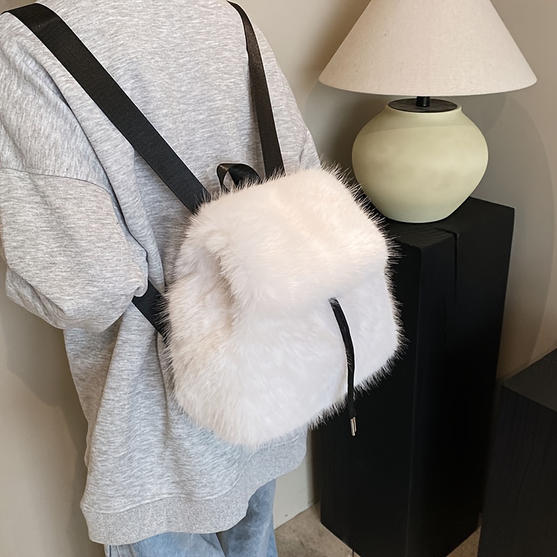 Mini faux hot sale fur backpack