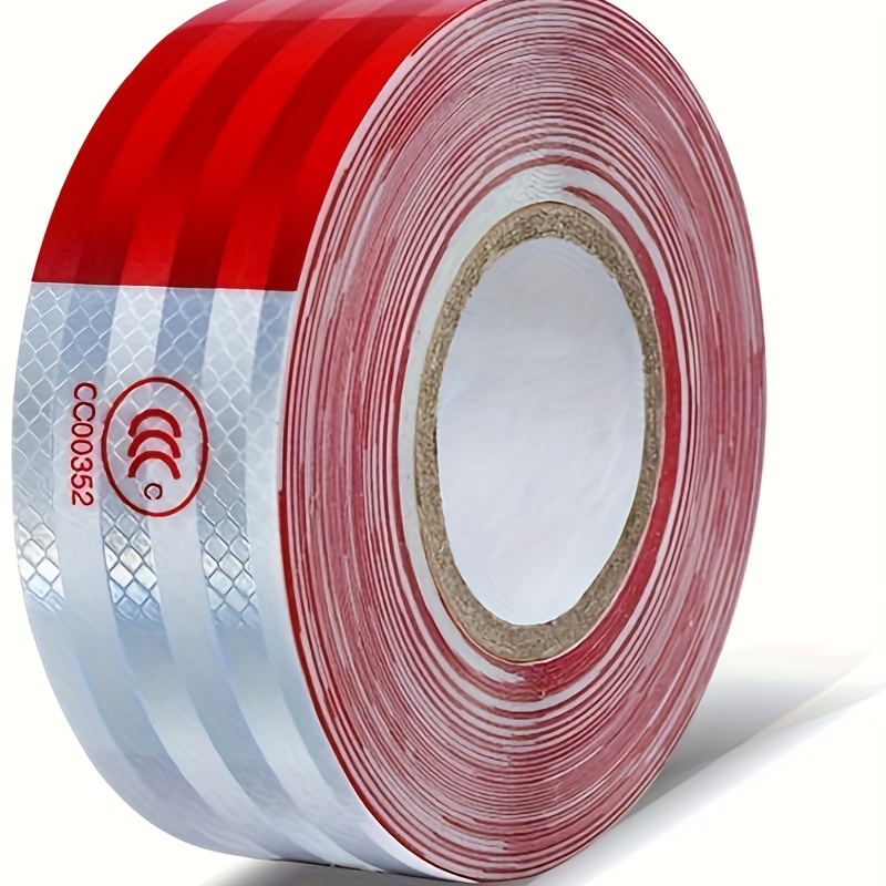 Cinta reflectante DOT-C2 de 2 pulgadas x 150 pies, cinta de seguridad  reflectante roja y blanca, impermeable, cinta reflectante de precaución de
