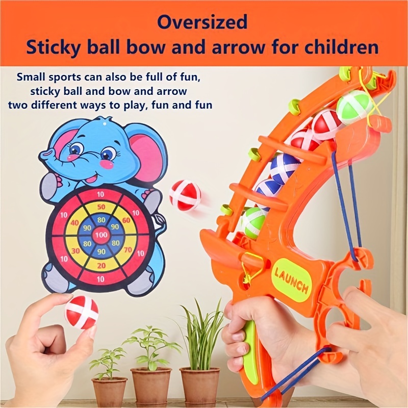 Fridja Children's Target Throwing Dart Board Sticky Ball Self-adhesive Disk  Set Indoor And Outdoor Educational Toys Darts Christmas Gifts 